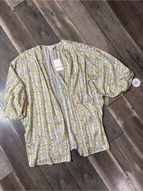 Heyson Open Short Sleeve Floral Cardigan